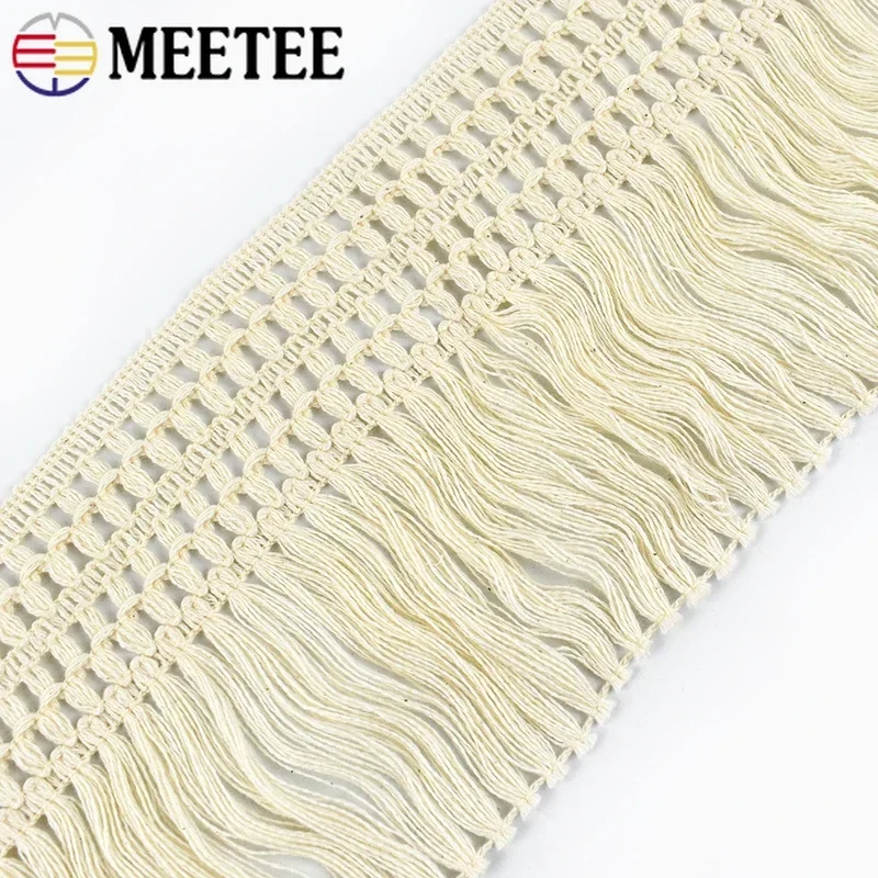 Meetee 3/5/10M 12cm Cotton Tassel Lace Fringe for Curtains Trim Sofa Laces Fabric Knot Tassels Decor Ribbon DIY Sewing Material