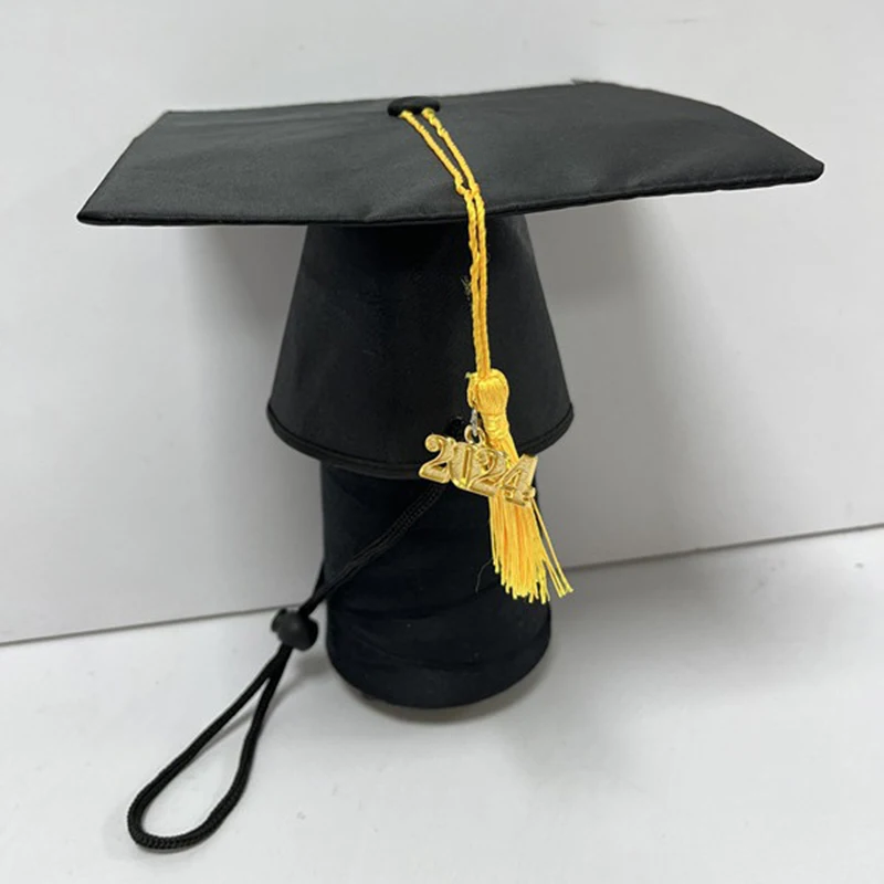 Dog Graduation Hats With Yellow Tassel Funny Pet Grad Costume for Small Medium Large Dogs Tassel Academic Cap Pet Creative Party