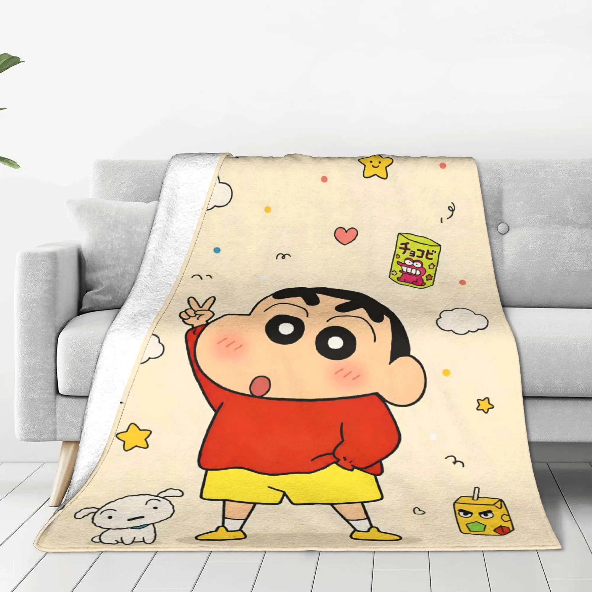 1PC Crayon Shin chan‌s  Winter Blankets for Adults Bedding Home Interior Sofa Knee