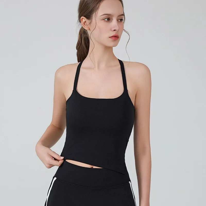 المرأة مثير الظهر ضمادة الصليب سترات رياضية مع منصات الصدر اللياقة البدنية المحاصيل القمم تجريب تانك القمم حمالات الصدر الرياضية اليوغا قمصان رياضية