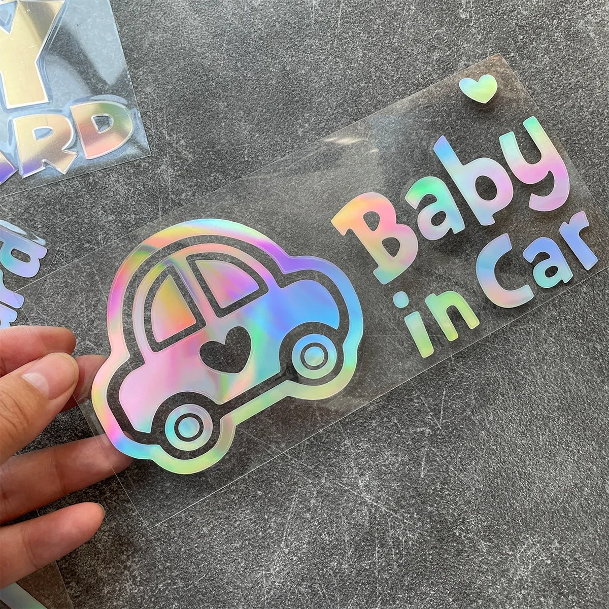 Baby In Car Laser Rainbow Car Styling Stickers Auto Motorcycle Moto Scooter Body Windshield  Decals Accessories for BMW Honda