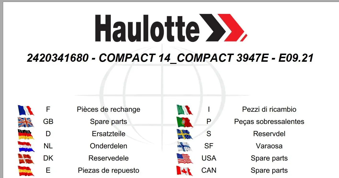 

Рабочие платформы SpecDiag Haulotte PDF 7,27 ГБ Обновленное обслуживание, обслуживание и операторы 2022 года Руководство по эксплуатации и руководство по запасных часам DVD