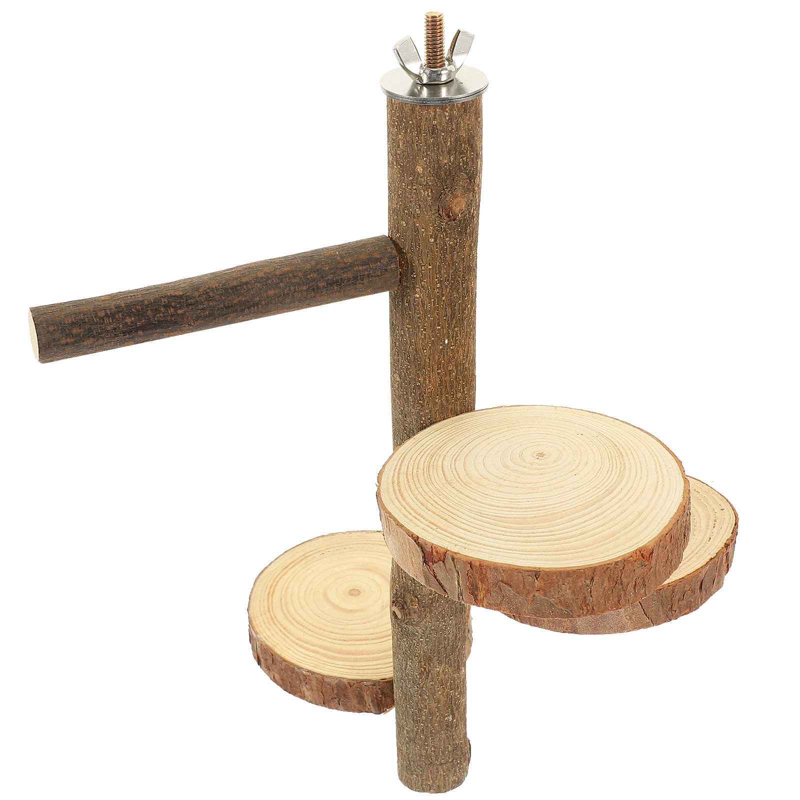 

Wooden Jumping Board Parrot Stand Climbing Platform Pet Cage Home Decor Durable Sturdy Texture Practical Gift Small