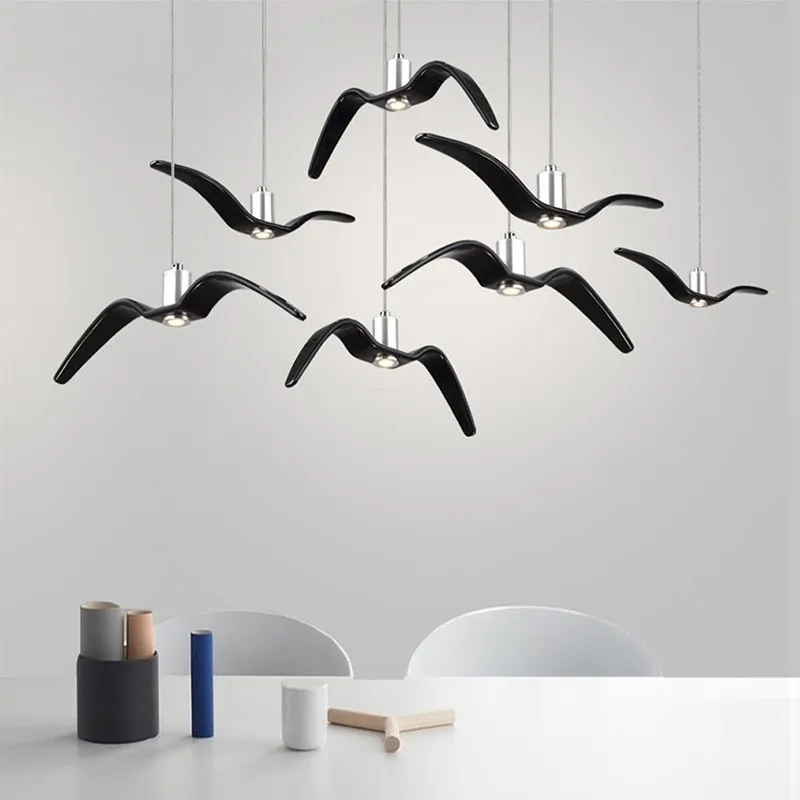 Nordic Restaurant Lamp Designer Personalized Living Room Bar Simple Hotel Store Single Head Seagull Bird Chandelier