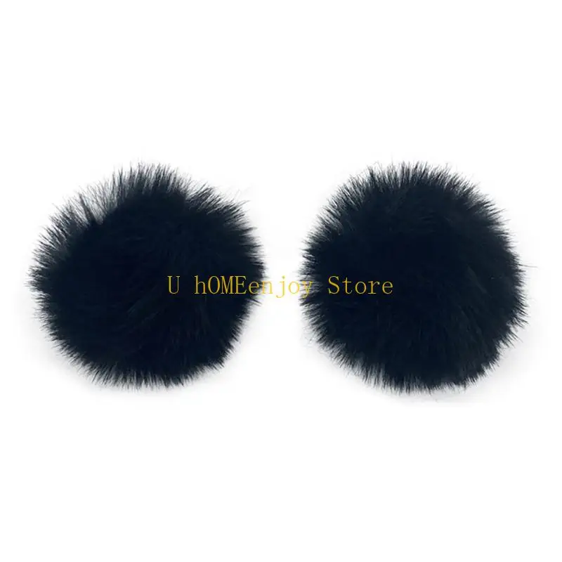 B0KF Lavalier Microphone Furry Windscreen Muff Microphone Wind Cover Fuzzy Microphone Cover for MIC Microphone Accessory view 2
