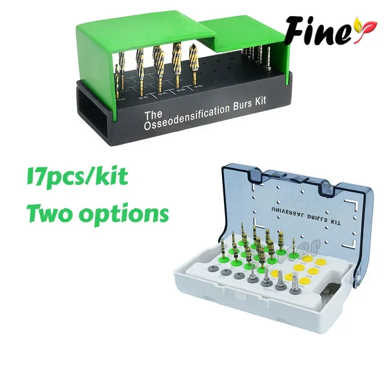 Osseodensification Burs Kit Dental Implant Drills 17pcs Long Surgical Alveolar Bone Expansion Drills