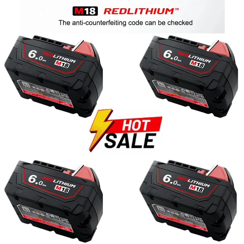 

MilwaukeeOriginal18V M18 MilwaukeBatería deiones de litioM18 B6 XC48-11-1815 2604-2048-11-1850 батарея deherramienta перезаряжаемая