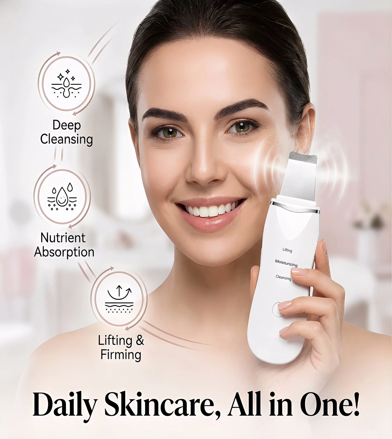 Deep Vibrate Skin Scrubber Facial Cleaner Shovel Spatula Not Ultrasonic Face ScrubberPeeling Blackhead Remover Facial Ma ssager