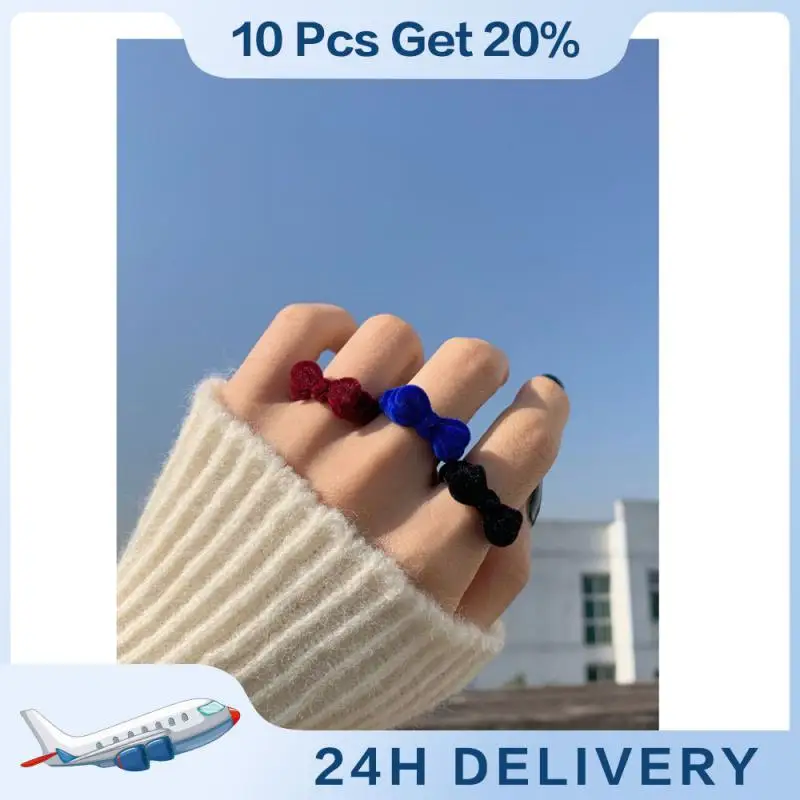 Open Ring Cute Fashion Accessories Girly Ring Ring French Ring Flocking Versatile Accessories Sweet Ring Jewelry And Accessories