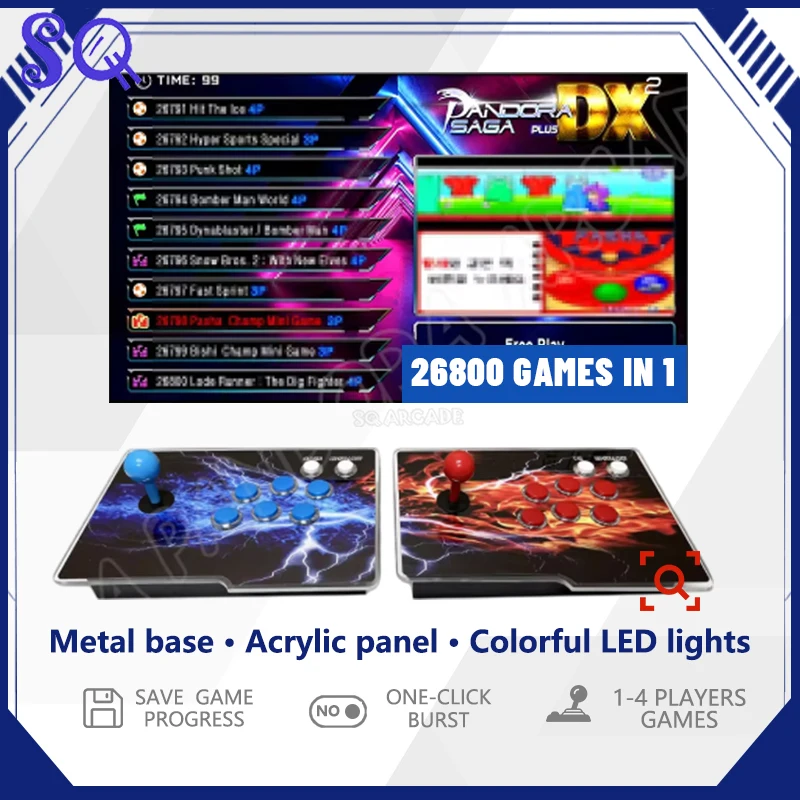 

26800 in 1 Pandora Saga DX2 Split Game Box Console 2-player Plug and Play Classic Retro 3D Game Family