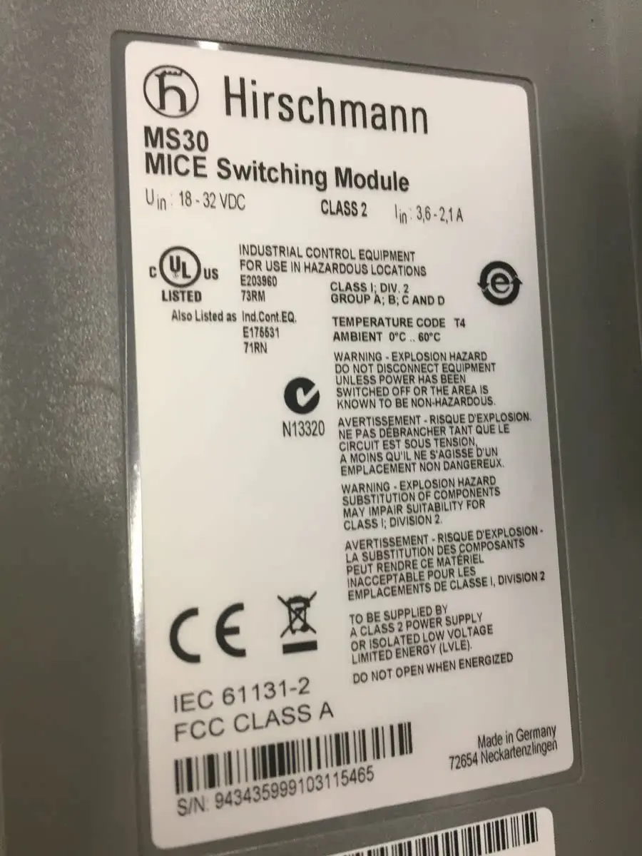 hirschmann MICE MS30 Advantage In Stock Welcome to inquire