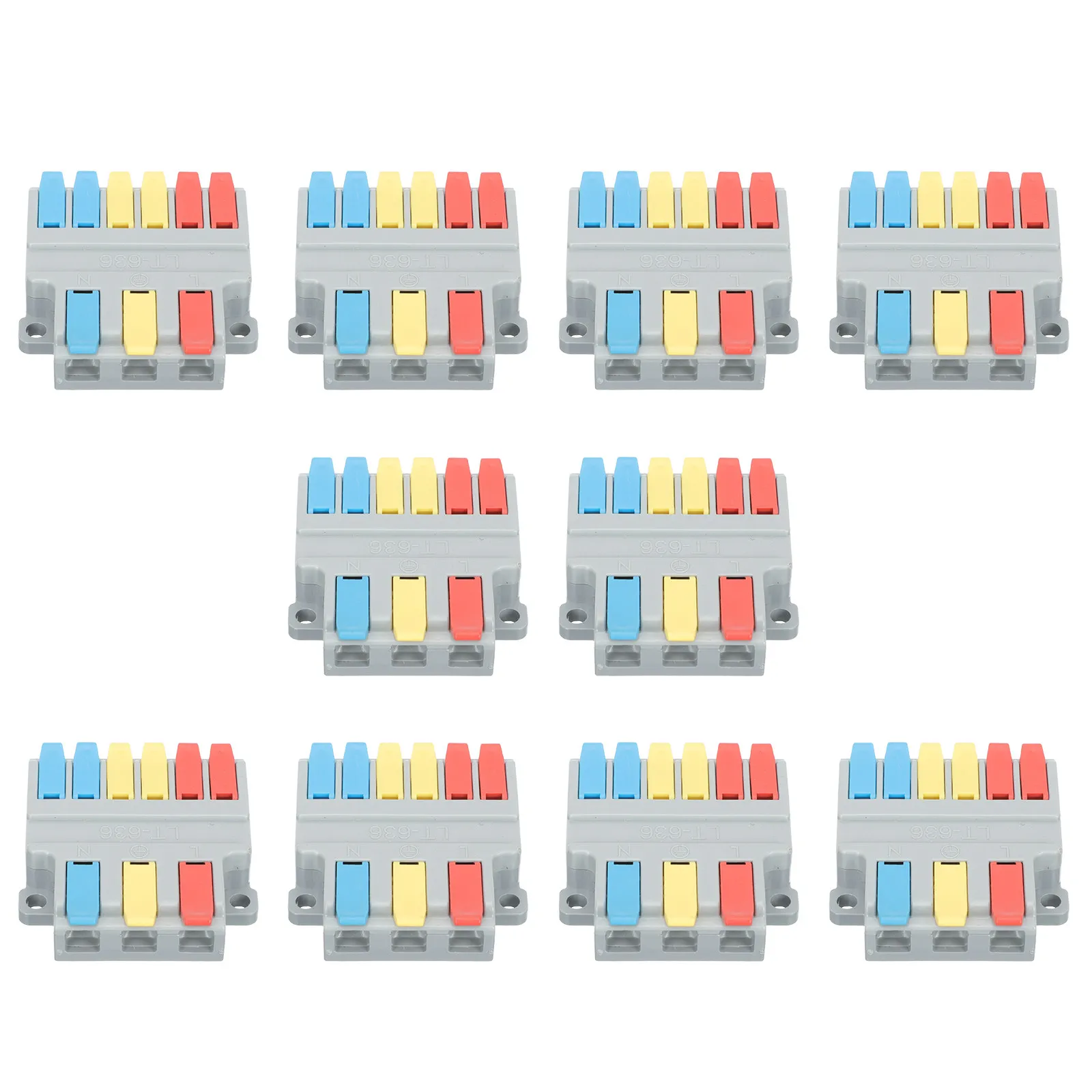 

10 шт. пластиковых клеммных колодок для проводов, термостойкие, быстроразъемные, для электропроводки, управления бытовой техникой