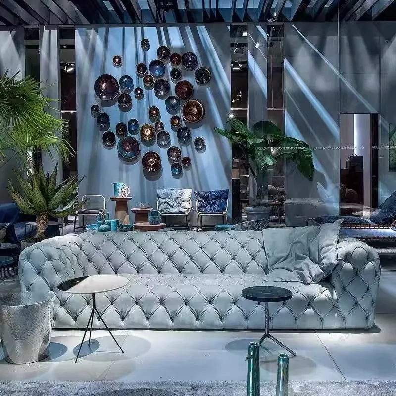 

Internet celebrity single double three lazy sofa small apartment living room clothing store club modern simple