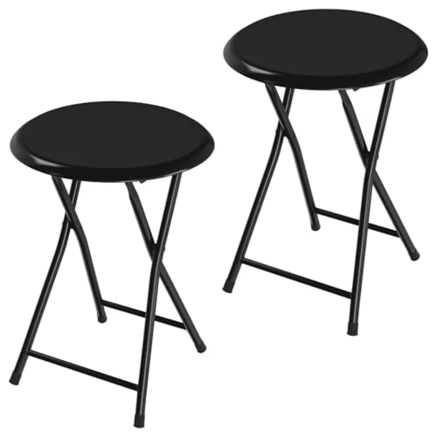 

Folding Bar Stool - Heavy-Duty 18-Inch Stool - 5lb Capacity and Padded Seats for Dorm, Recreation or Game Room