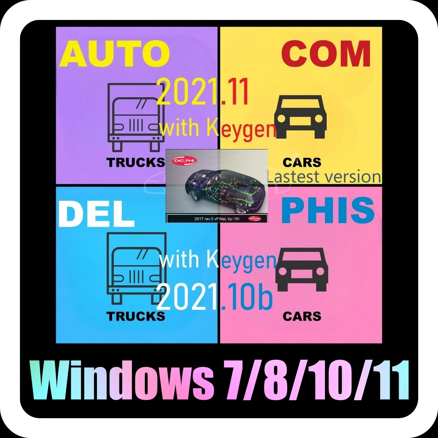 

D.el-phs 2017 R3+D.elp.is 2021.10b +Auto+COM 2021.11 with keygen Software Diagnostic tool Compatible with cars accessories tool