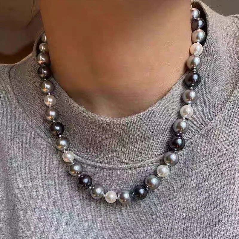 VENTFILLE 925 Sterling Silver Imitation Pearls Necklace for Woment Bead String Banquet Sweater Chain Jewelry Gift Dropshipping