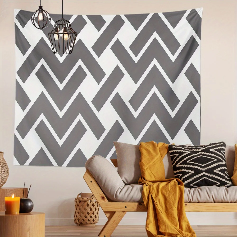 

Современный гобелен с узором шеврона, ткань для фона, подвесная ткань для спальни, прикроватная декоративная настенная ткань, аренда гобелена для общежития