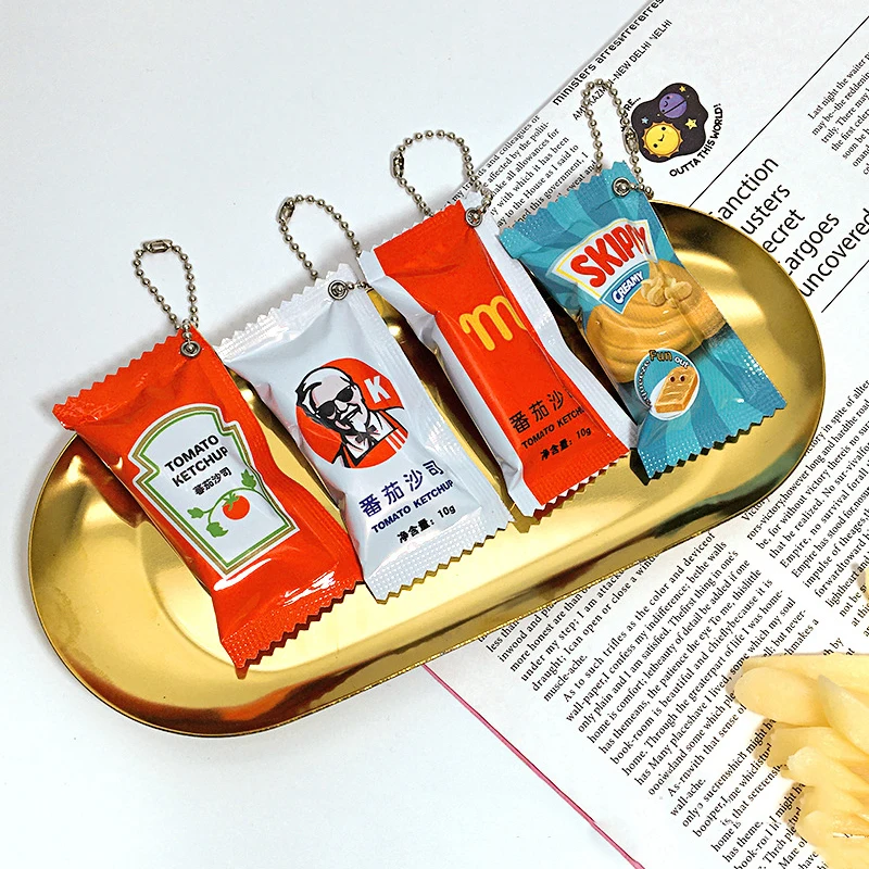 محاكاة كاتشب الطماطم المفاتيح مضحك الغذاء الصغير اللعب كاتشب حقيبة قلادة هاتف الإبداعية حقيبة اكسسوارات الديكور الهدايا