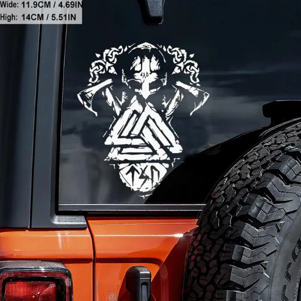 Viking Warrior Rune Axe Car Stickers For Laptop Water Bottle, Car Truck Van SUV Motorcycle Window Wall Decals, Car Accessories