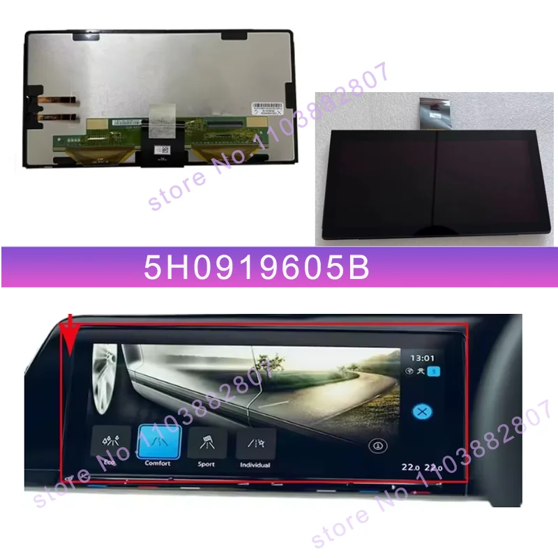 Original 10' Inch 5H0919605B ABT_W_10 Replacement Touch Screen Glass Digitizer Radio Display VW Discover PRO GOLF 8 MK8 MIB3 LCD