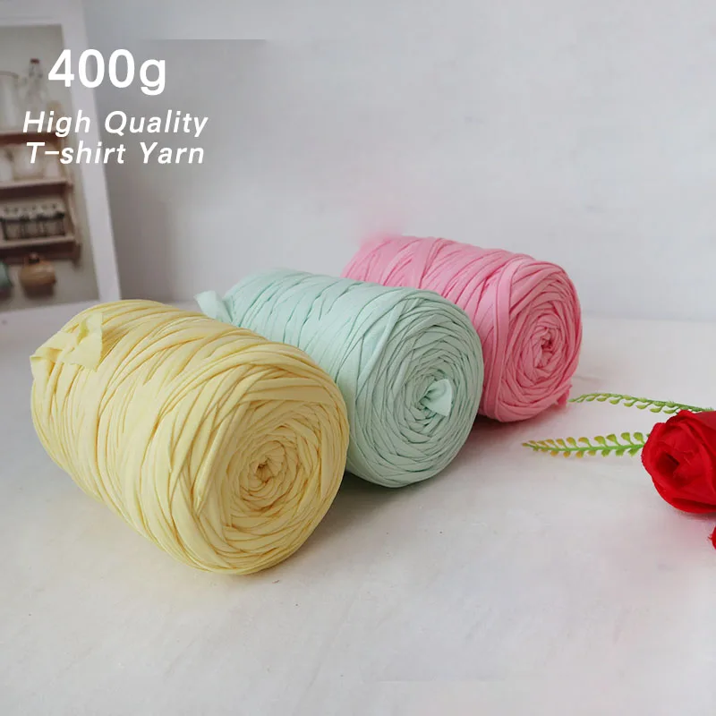 Crochet Cloth Yarn Thick Cotton T shirt Yarn For Crochet tricot DIY Blanket Carpet Handbag Purse Cushion Hand Waved Threads 400g