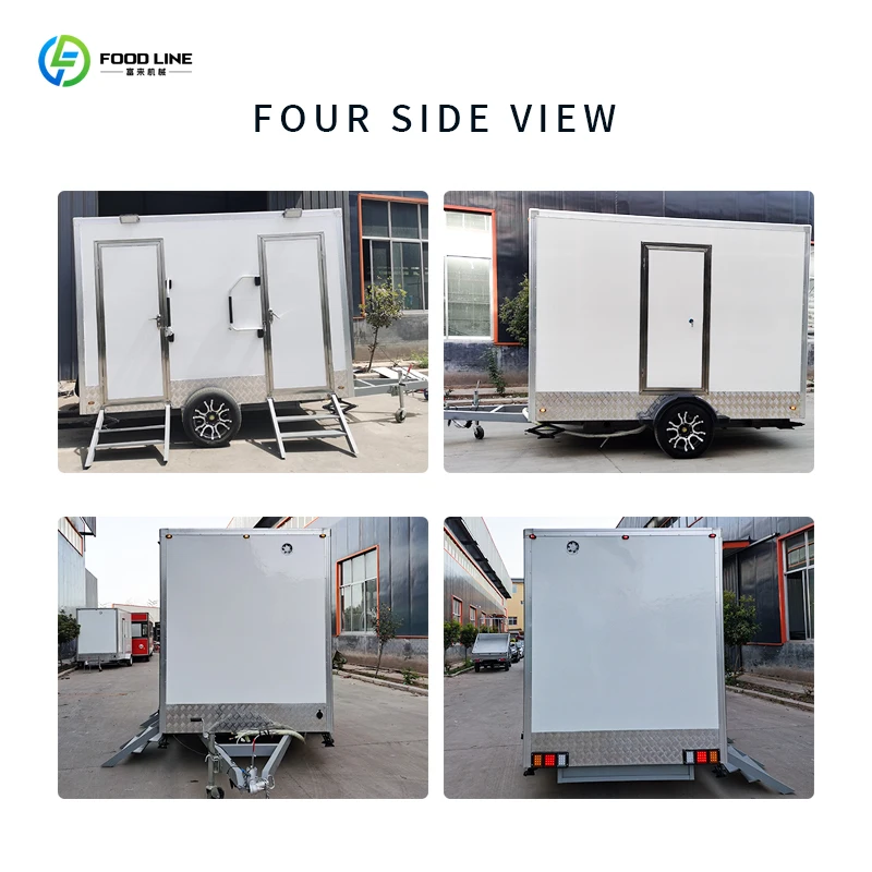 Customized Portable Mobile Kitchen Presidential Outdoor Luxury Plastic With Flush Toilet Trailer Sale Price