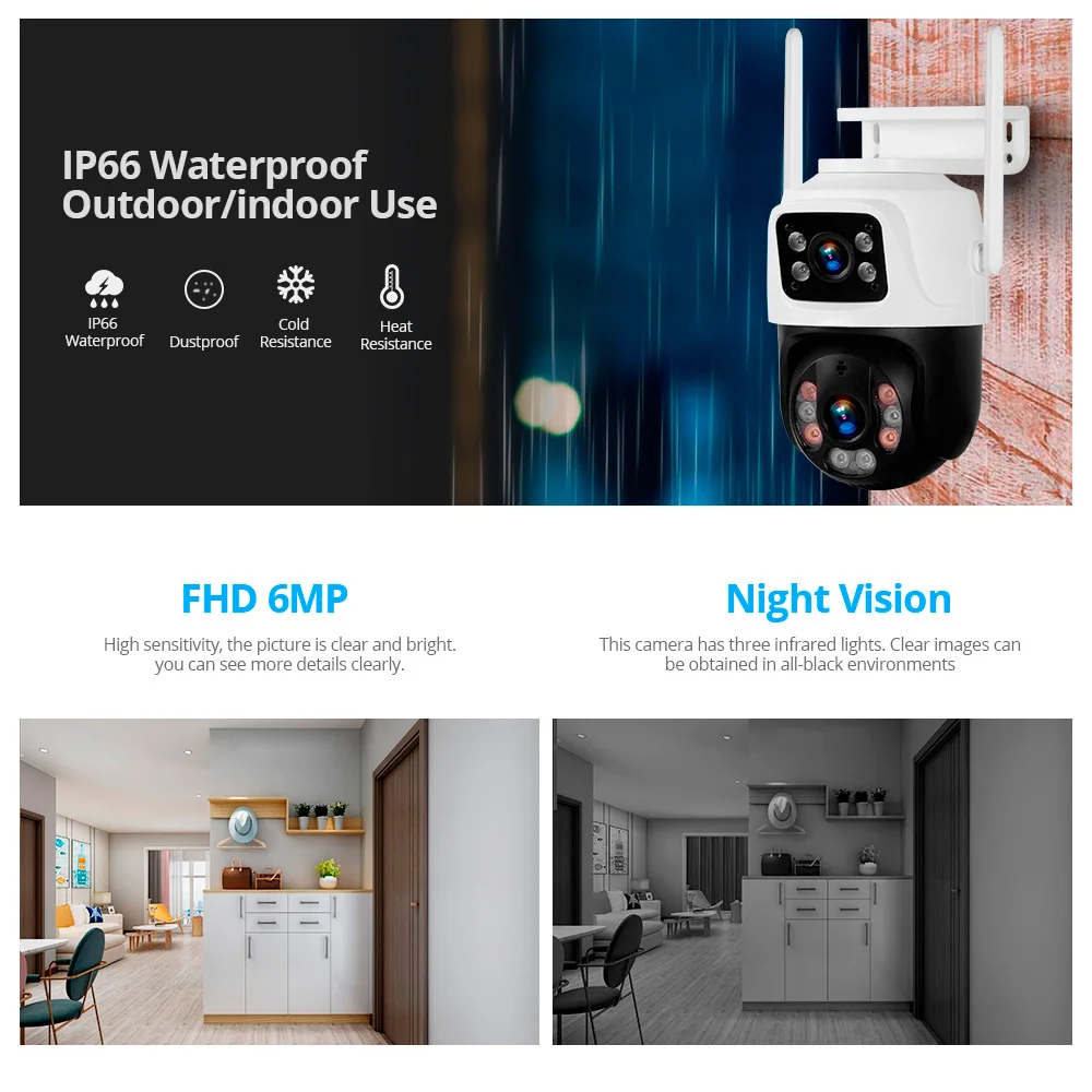 KERUI 10.1 بوصة شاشة LCD 6MP في الهواء الطلق واي فاي اللون للرؤية الليلية طقم NVR مراقبة الأمن PTZ نظام كاميرا CCTV اللاسلكية #3