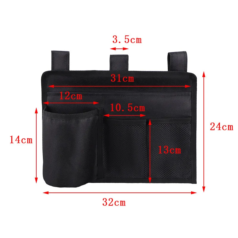 Multifunctional Storage Bag for Home Bedside Stroller Side Seat Armrests Easy Installation Pouch for Additional Storage