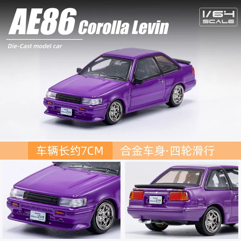 DCT 1:64 AE86 Diecast Model Car Right-hand Drive Classical Vehicle Holiday Toy Gifts for Boys Girls Adults Hobby Collection