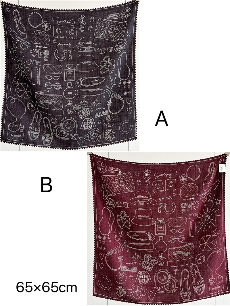 AB Faced Zachte Kleine Hoofd Sjaal Luxe Opgerolde Herms Sjaals Zijde Wollen Sjaals Vierkante Warme Bandana Kasjmier 65CM