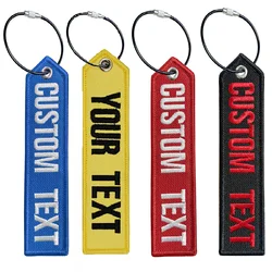 Personality Name Patch Embroidery Key Chain Tag for Motorcycles Scooters and Cars Aviation Bag and door lockCustomized the Key-c