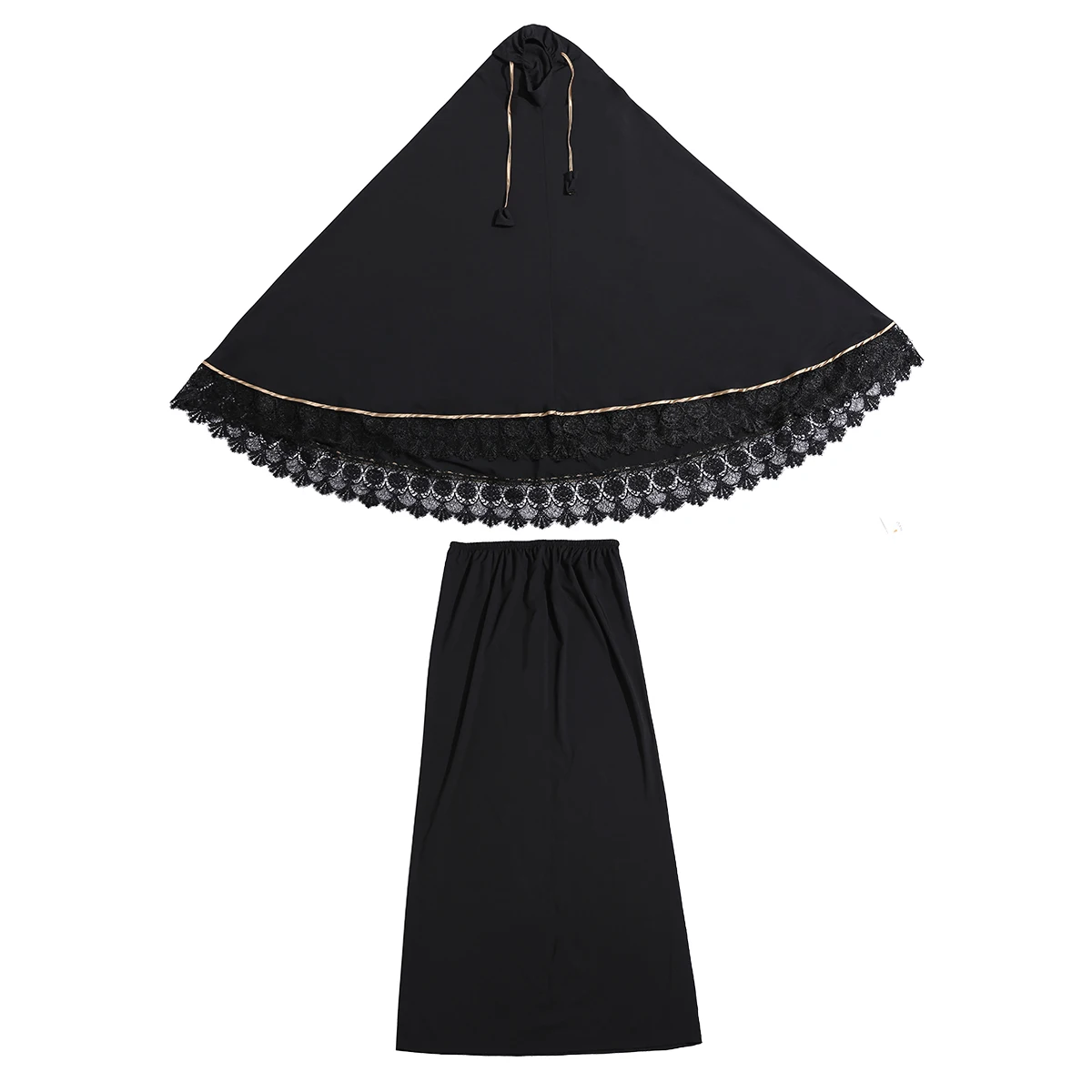 Muslim Women Burqa Dress Two-piece Suit Ethnic Lady Hijab Abaya Suit Ramadan Eid Prayer Garment