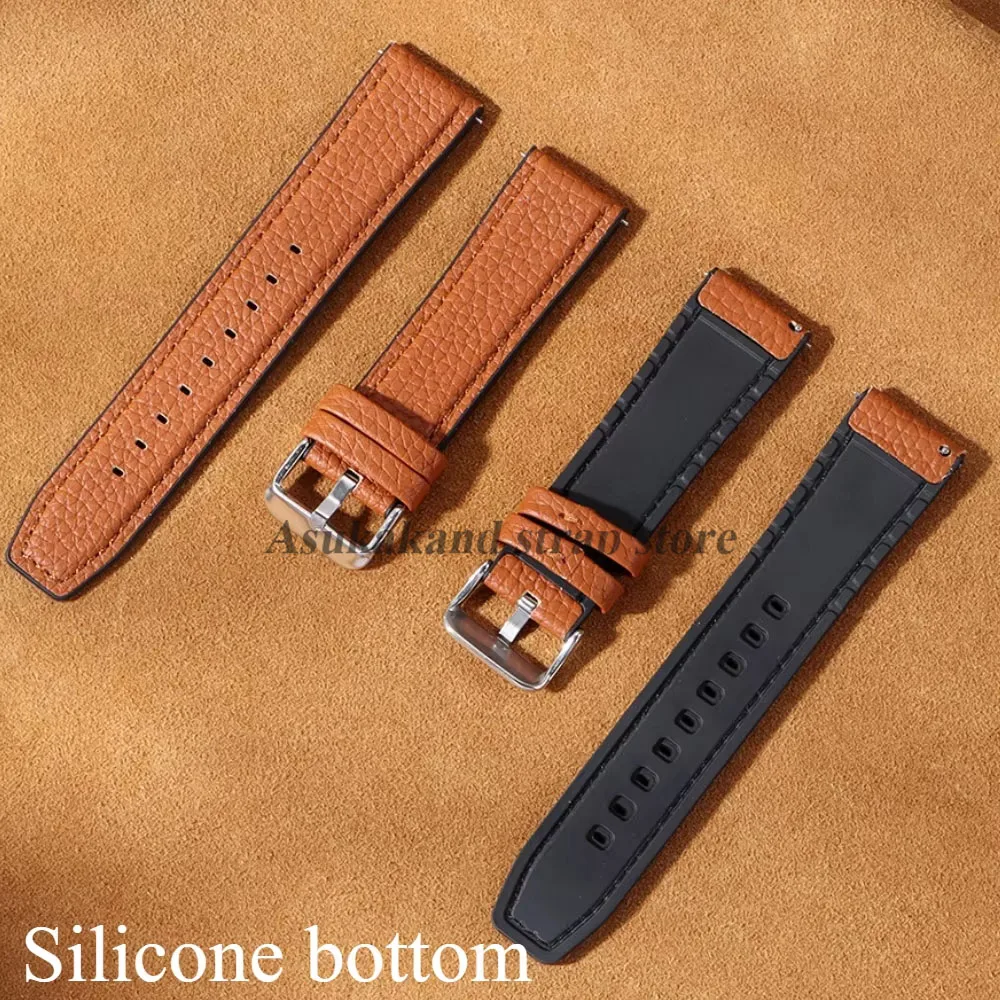 Быстросъемный силиконовый кожаный ремешок для часов 18 мм 20 мм 22 мм для Huawei Watch GT5 GT4 GT3 GT2 Smart Watch Band для Seiko Sport Band