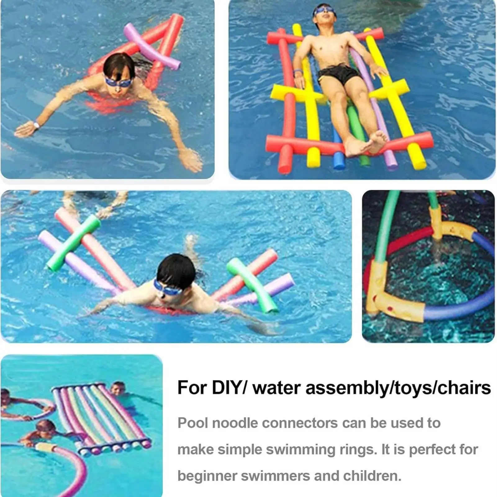 23/19cm 5PCS/Set Swimming Noodle Floating Connector Adjustable Noodles Joint Outdoor Games for Youth Friends Home Girls Boys
