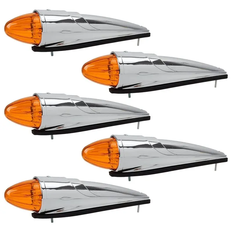 

Светодиодные фонари Amber 17 LED 12V для крыши, 5 шт., для кабин тяжелых грузовиков, соответствуют стандарту DOT, маркерные.