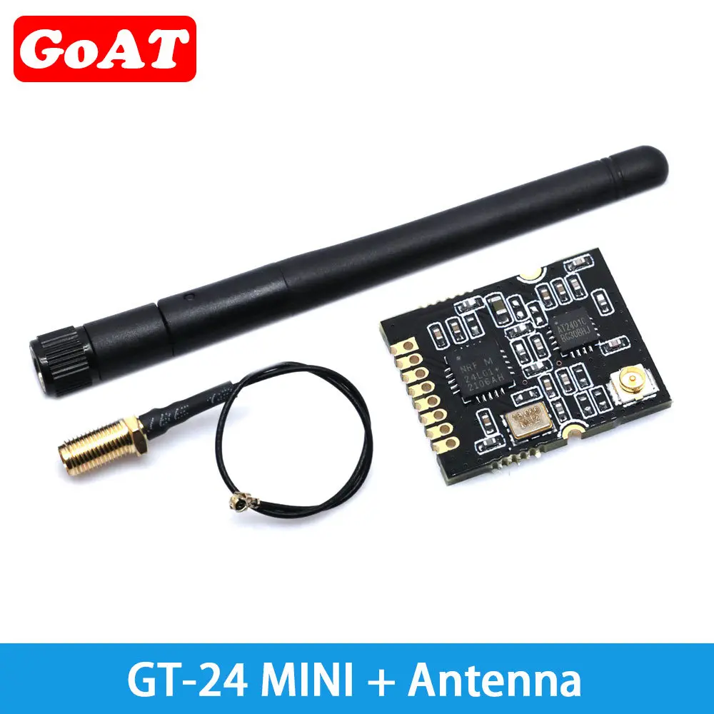 GT-24 NRF24L01+PA+LNA (With Antenna) Socket Adapter Plate Board 2.4G Wireless Data Transmission Module 1100-Meters Long-Distance