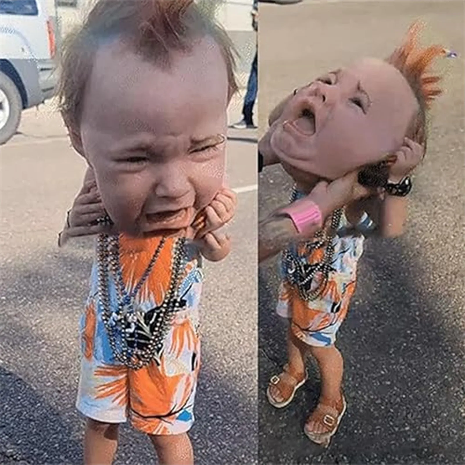 Crying Punk Baby Masque Creepy And Hilarious Latex Head Masque, Latex Head Cover For Halloween Cosplay Costume Dropshipping