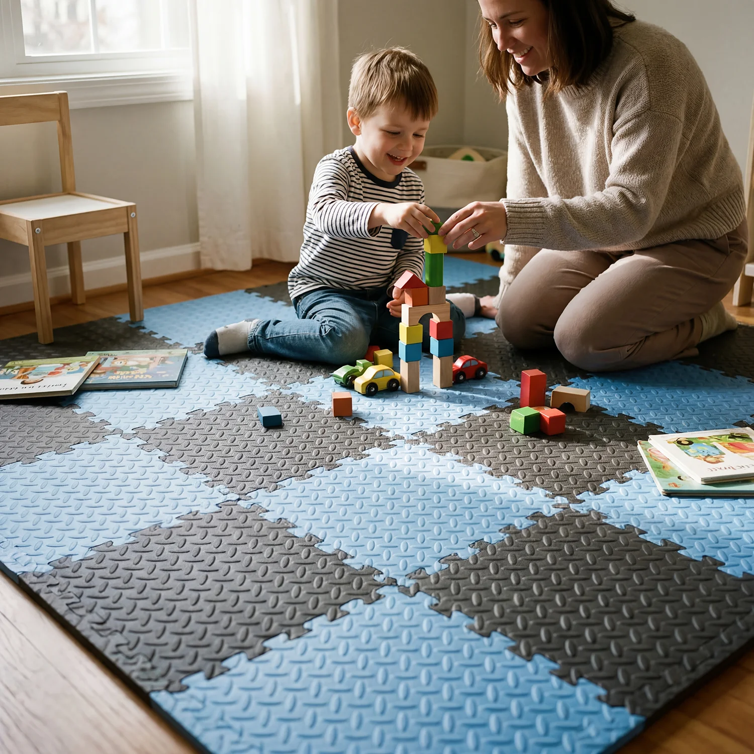 Large 60x60cm EVA Foam Mat 16Pcs Puzzle Carpet Thicken Floor Rug Splicing Livingroom Bedroom Yoga Gym Fitness Pad Soft Floor Rug