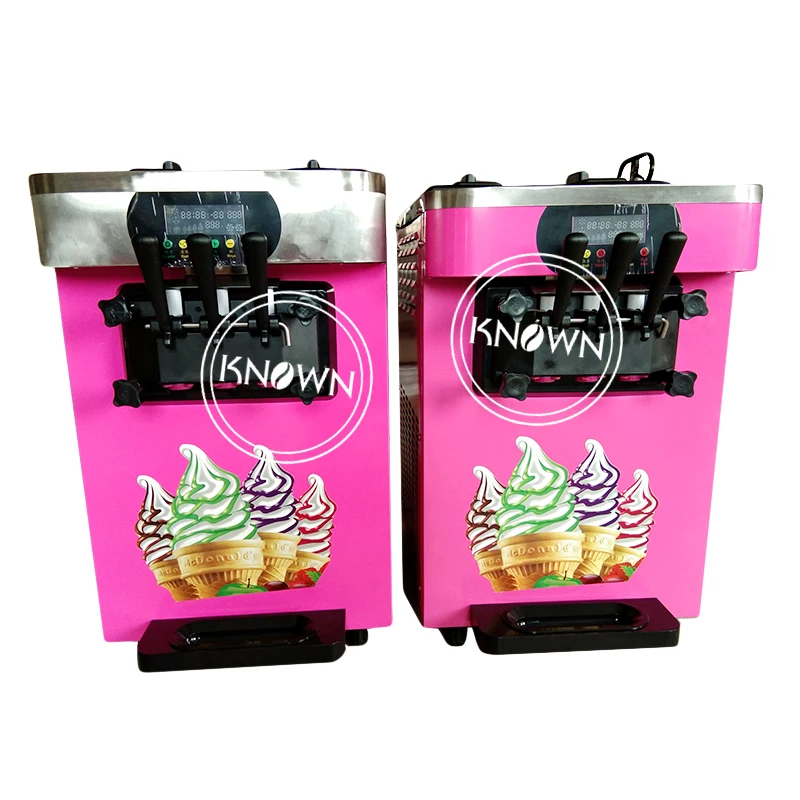 Machine à crème glacée pour magasin d'aliments froids, machine à glace, petite table, document rose, 18L, H