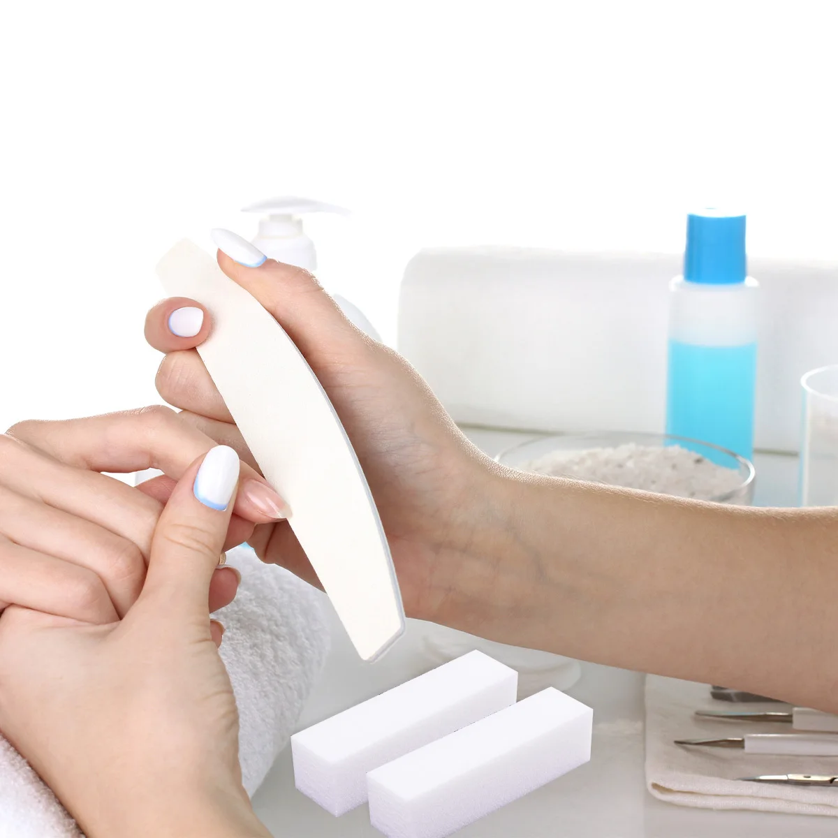 10 pçs suprimentos da arte do prego de quatro lados lixa buffer bloco de polimento para salão de beleza uso doméstico manicure lixar esponja feminina