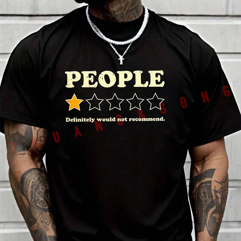 

People 1 Star Review Design T-SHIRT Male Brand Tee Shirt Men Summer T Shirts Casual High Quelity O-neck Tees 2026