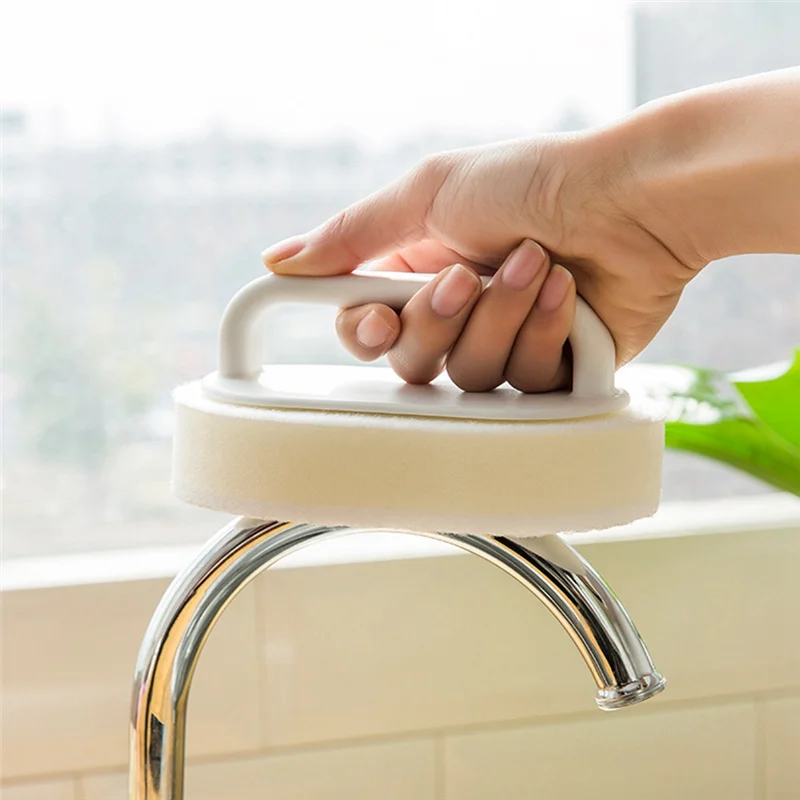 Depurador de bañera con mango Premium, eliminador de escoria de jabón para depuradores de ducha, esponja de limpieza sin arañazos, estropajos de baño