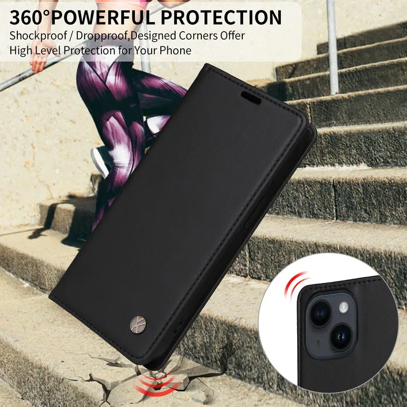 Etui z klapką na telefon Samsung Galaxy A10S A20 A30S A21S A31 A40 A41 A50 A51 A70 A71 A81 A91, magnetyczne, skórzane, z funkcją podstawki. — zdjęcie produktu 5