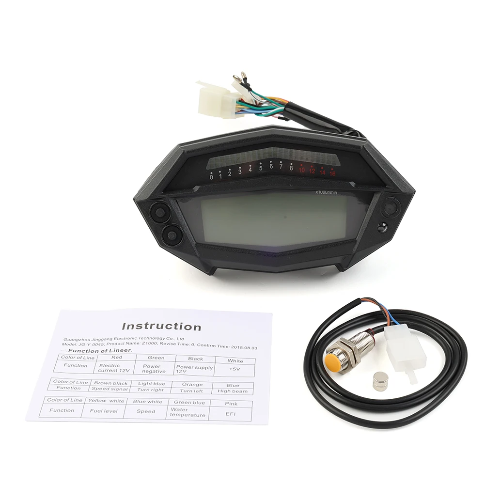 Motorcycle Digital Tachometer Speedometer Gear Indicator Odometer For Kawasaki Z1000