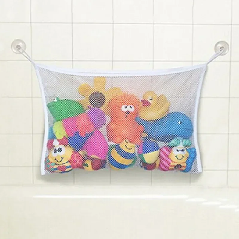 Bolsa de baño de malla para bebé, cesta de dibujos animados para niños, Red de juegos para niños, tela impermeable, arena, juguetes, organizador de almacenamiento de playa