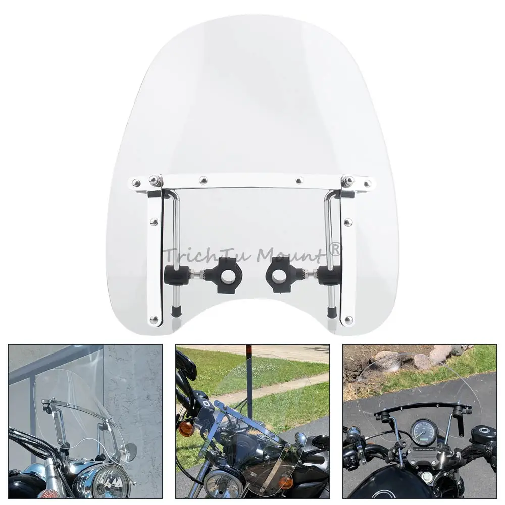 Universal Motorcycle Part Windshield Fairing Protector Wind Screen Clear/Somke Acrylic Material For Yamaha V-Max 1200 1969-2017