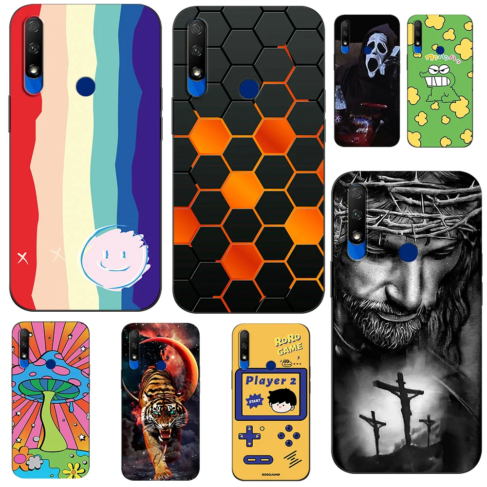 For Honor 9X Global Case Honor 9X Premium Case Cover On Huawei Honor 9X Premium STK-LX1 black tpu case cartoon car funny