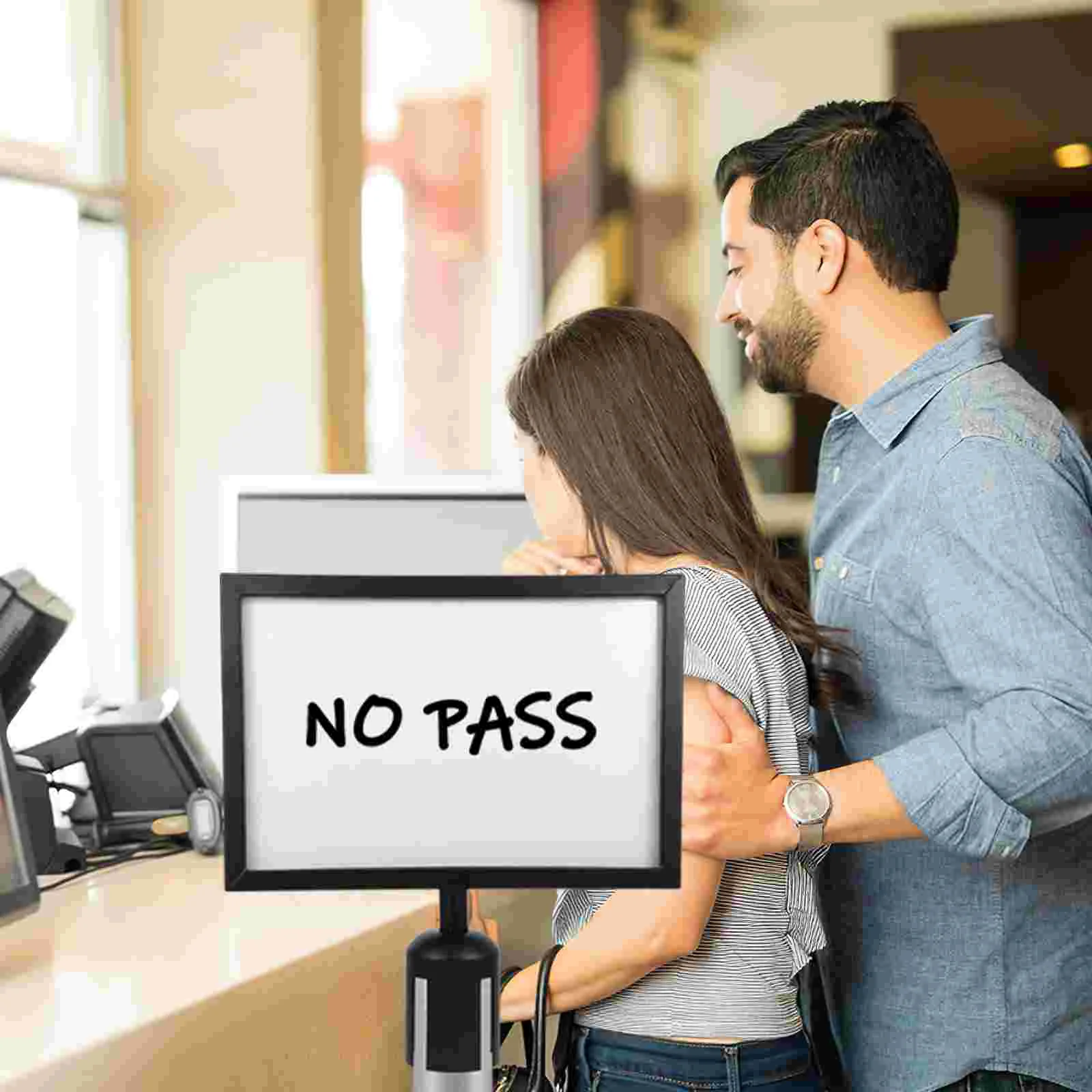 Rack Labels Railing Inserts Posters Safety Barrier Sign Holder Welcome Pole for Stanchion Man