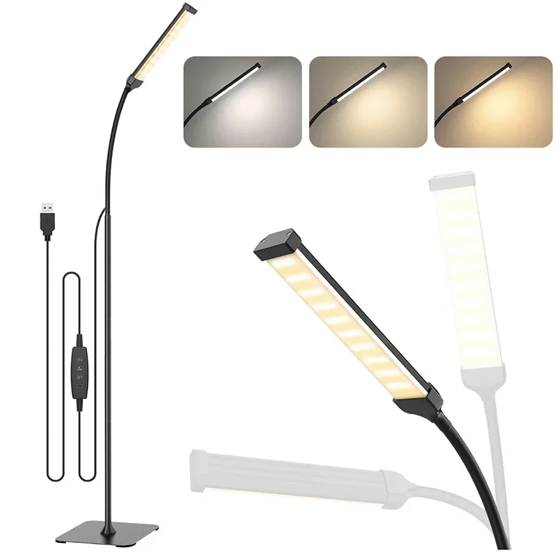 

LED Modern Floor Lamp Black Adjustable Fill Light For Living Room Bedroom Study Simple Dimmable Indoor Home Decoration Luminaire