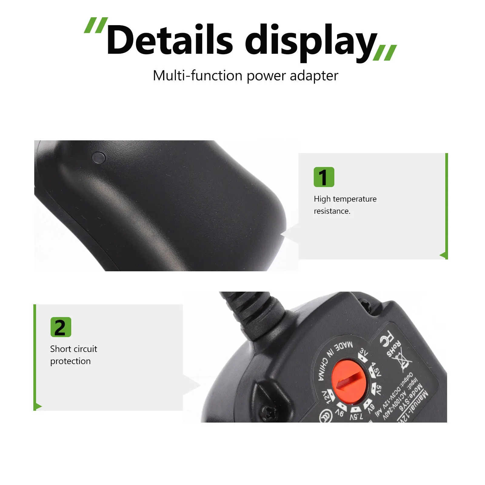 

1Set Power Adapter Multi-Voltage Regulated Switching Supply for Smartphones Tablets Routers LED Strips Home Electronics Dc